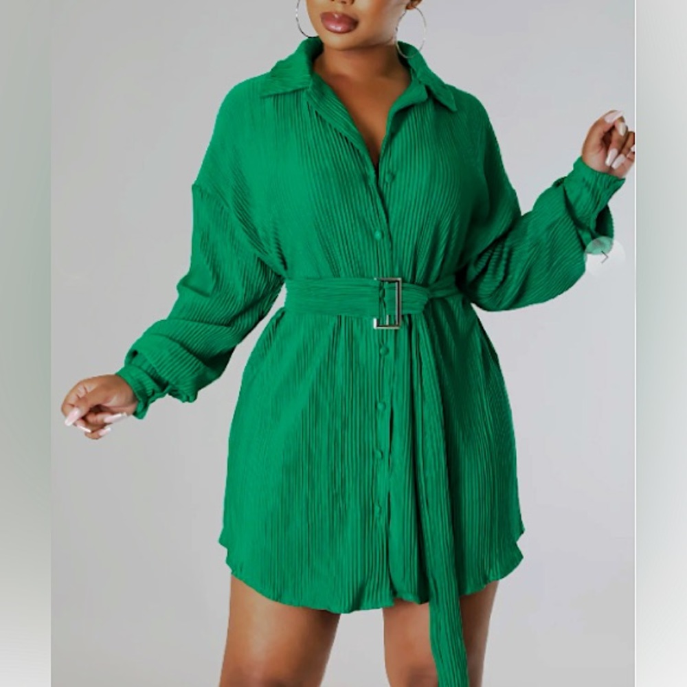 Kelly Green Ivy Shirt Dress